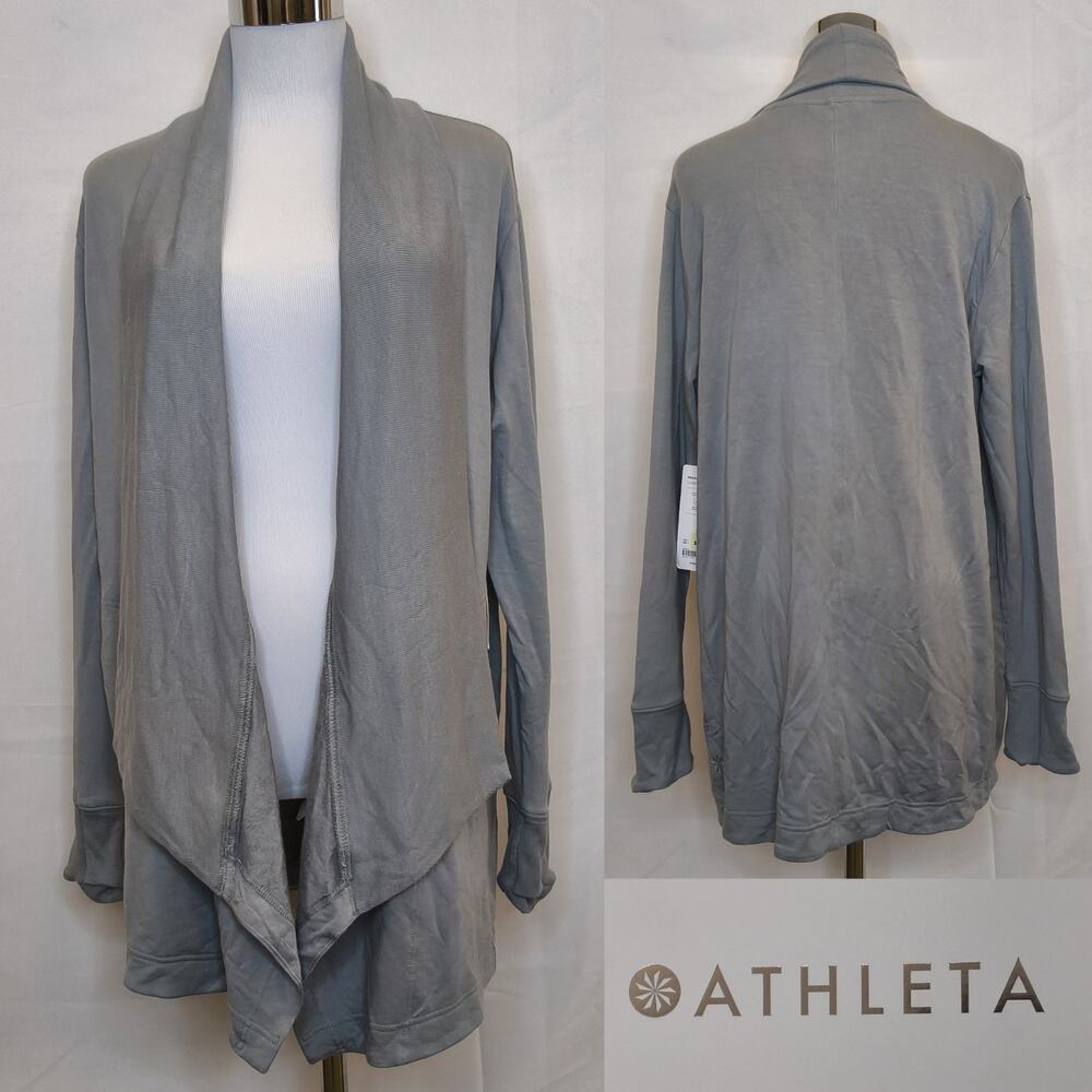 Athleta Pranayama Wrap Cardigan Women's S Gray Knit Sweater Oversized NWT #W5590